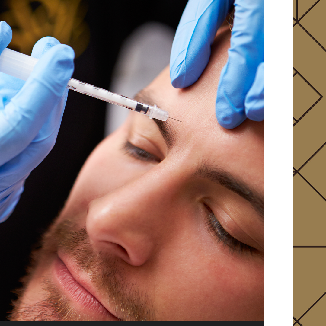man getting cosmetic injectable treatment